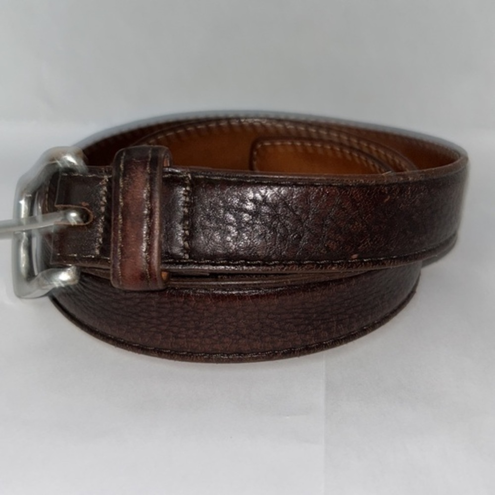 T.B Phelps Pebbles Leather Brown Belt - Picture 4 of 12